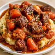 Mashed Potato with Beef Stew: Slow-Cooked