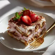 NoBake Strawberry Tiramisu Dessert Easy Mascarpone Summer Treat