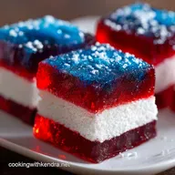 Patriotic JellO Marshmallows Layered Red White and Blue Showstopper