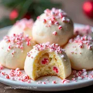 Peppermint Snowball Cookies with Crushed Candy Canes Easy Recipe