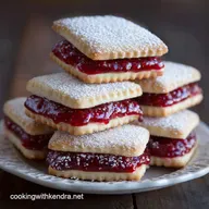 Sandwich cookies Gourmet Vanilla Bean Shortbread Raspberry Filling