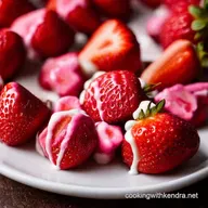 Rosy Romance Strawberries Pink Chocolate with White Drizzle