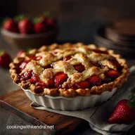 Rustic Farmhouse Strawberry Pie Flaky Crust Bright Fresh Filling