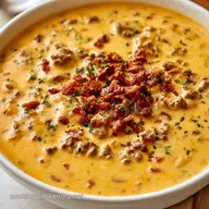 Slow Cooker Cheeseburger Soup with Bacon