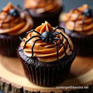 Spider Infestation Chocolate Cupcakes with Edible Web