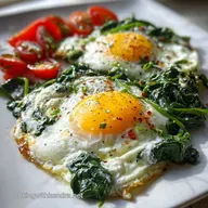 Low Calorie Breakfast Idea with Spinach and Eggs in 20 Minutes