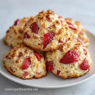 Strawberry Rhubarb Scones: Flaky