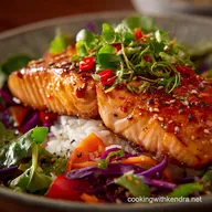 Easy Honey Sriracha Salmon Bowls Sticky Glaze High Protein 30Minute Dinner