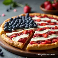 Easy July 4th Flag Dessert Pizza with Cookie Crust