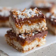 Toasted Coconut Bars with Salted Caramel Crunchy Treat