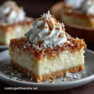 Silky Coconut Cream Pie Bars Recipe with Buttery Shortbread Crust