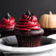 Halloween Vampire Bite Cupcakes with Gory Goodness