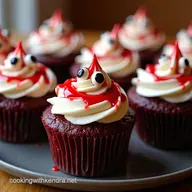 Halloween Vampire Bite Cupcakes with Bloody Filling