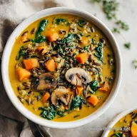Vegan Pumpkin Wild Rice Soup: Creamy and Silky