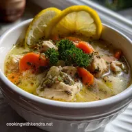 Healthy Wholesome Crockpot Lemon Chicken Soup: Low Calorie High Protein