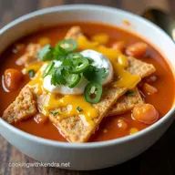 Zesty LowCarb Chicken Tortilla Soup with Cheese Crisps