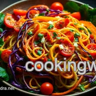 Zesty Raw Vegan Cuisine: My Vibrant Rainbow Noodle Salad Recipe
