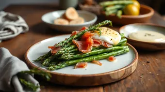 Poached Asparagus Prosciutto Delight