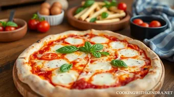 Bake Pizza Margherita with Fresh Ingredients