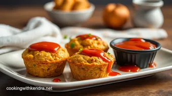 Microwave Chicken Muffins with Spicy Sauce