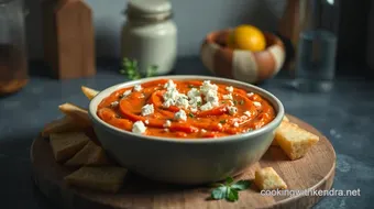 Delicious Roasted Sweet Red Pepper and Feta Dip: A Family Favourite recipe card