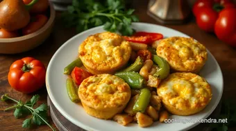 Sauteed Peppers & Cheesy Muffins Delight