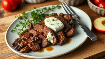 Roast Beef with Creamy Blue Cheese Sauce