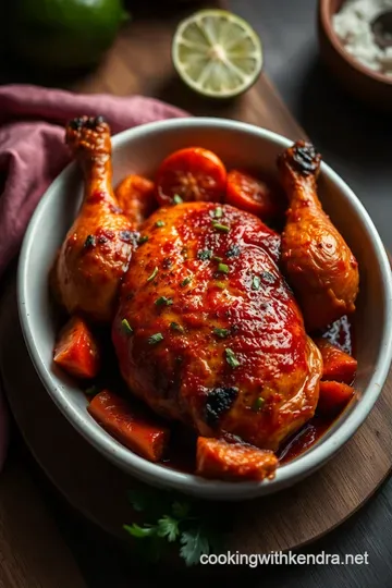 Achiote Roasted Chicken: A Tropical Delight presentation