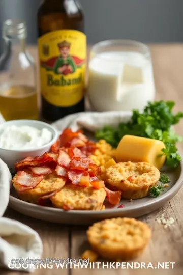 Bake Bacon Beer Cheddar English Muffin Bites ingredients