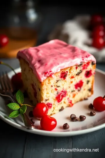 Cherry Chip Cake presentation