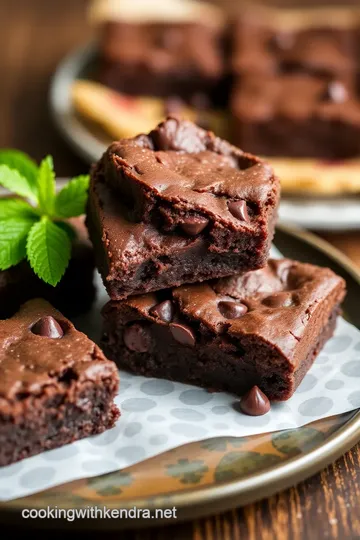 Decadent Chocolate Chip Fudge Brownies presentation