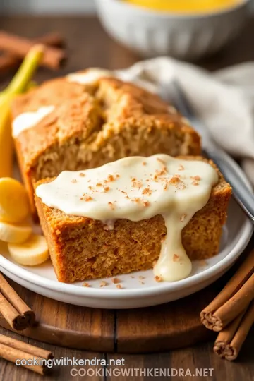 Cream Cheese Banana Bread with Cinnamon Topping presentation