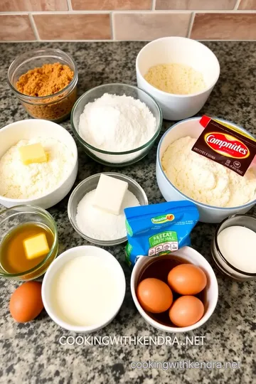 Peach Cobbler Cheesecake ingredients