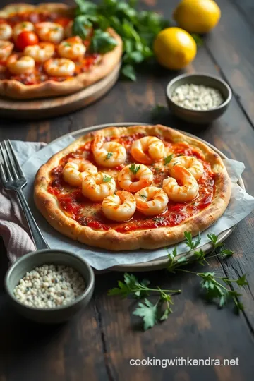 Mediterranean Pesto Shrimp Pizzetta presentation