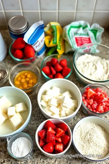 Strawberry Cream Cheese Filled Pastry Topped with Strudel ingredients