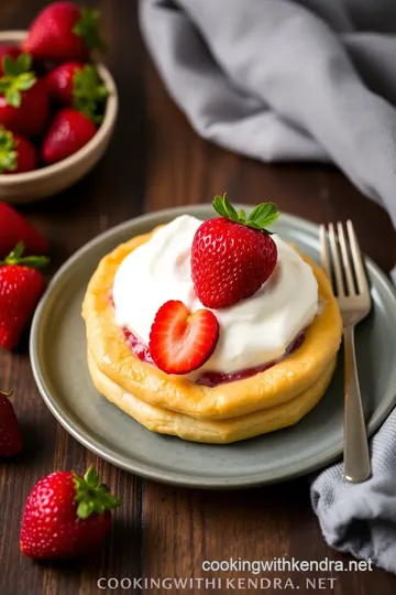 Strawberry Cream Cheese Filled Pastry Topped with Strudel presentation