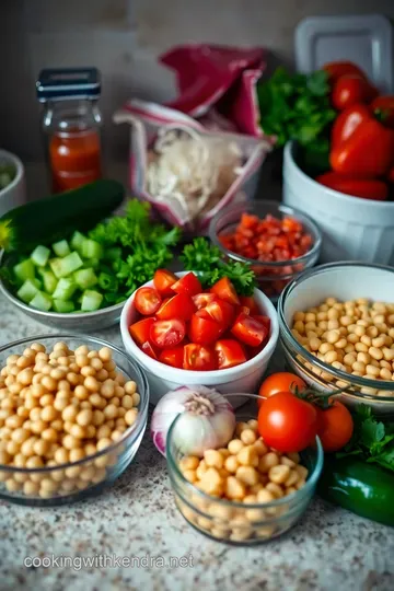 Bright and Zesty Fresh Garbanzo Bean Salad ingredients