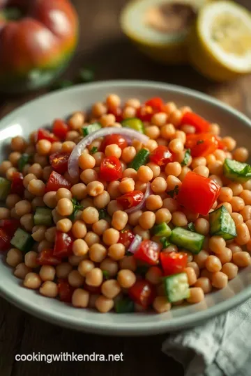Bright and Zesty Fresh Garbanzo Bean Salad presentation