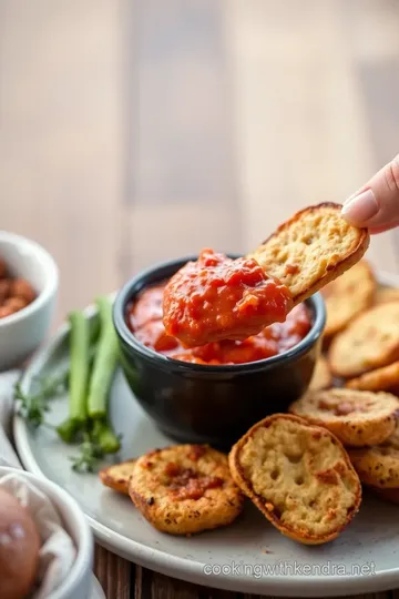 Roasted Red Pepper Dip with Pesto Dippers steps