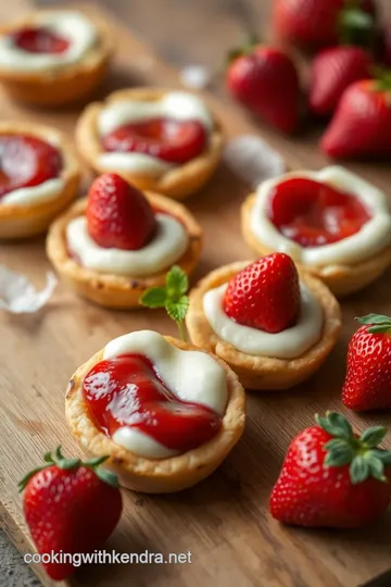 Broiled Strawberry Brie Bites with Almonds presentation