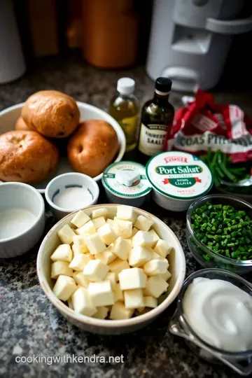 Cheesy Port Salut Baked Potatoes ingredients