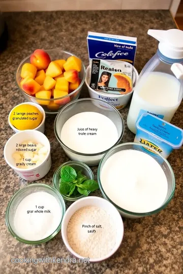 Homemade Peaches and Cream Ice Cream ingredients