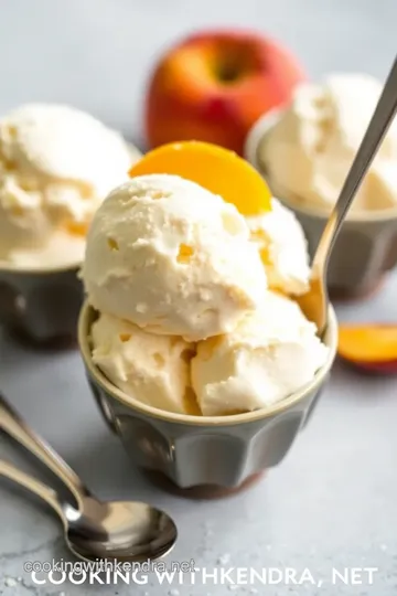 Homemade Peaches and Cream Ice Cream presentation