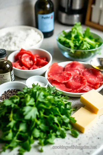 Classic Beef Carpaccio with Arugula and Parmesan ingredients