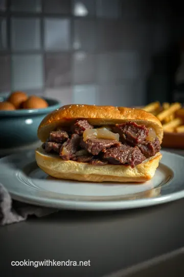 Classic Buffalo Beef on Weck presentation