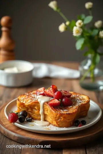 Savory French Toast with Espresso Martinis presentation