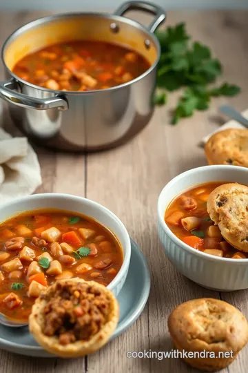 Tuscan Bean Soup with Tomato Muffins presentation