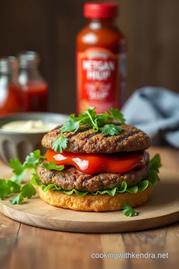 Delicious Veggie Burger with Spicy Ketchup ingredients