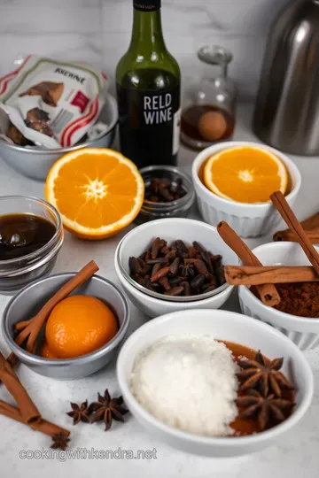 Festive Spiced Mulled Wine ingredients