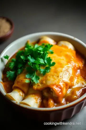 Fire-Roasted Chile Ancho Enchiladas with Chicken presentation